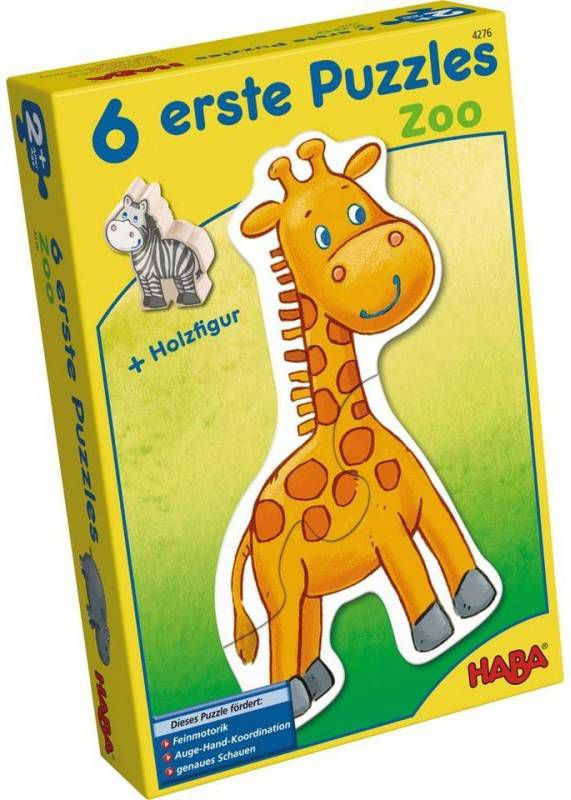 Haba Contourpuzzel 6 eerste puzzels, dierentuin Gemaakt in Europa