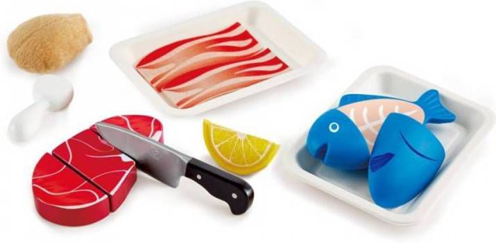 Hape Speellevensmiddelen Vis & vlees set(9 delig )