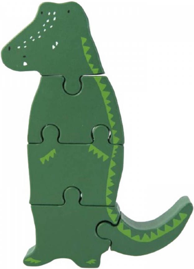 TRIXIE Baby Accessoires Wooden body puzzle Mr. Crocodile Groen