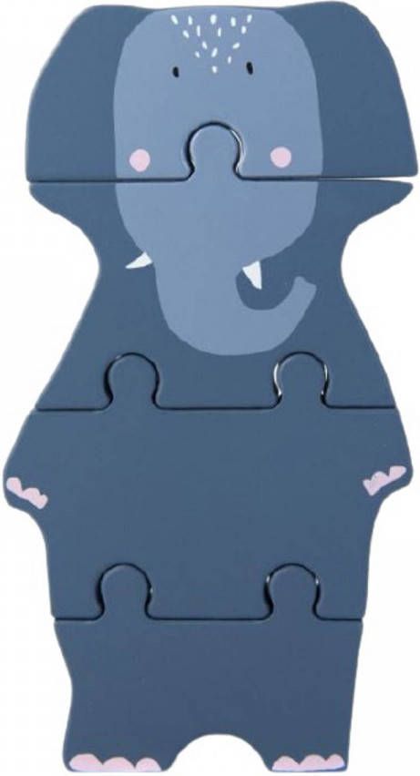 TRIXIE Baby Accessoires Wooden body puzzle Mrs. Elephant Blauw
