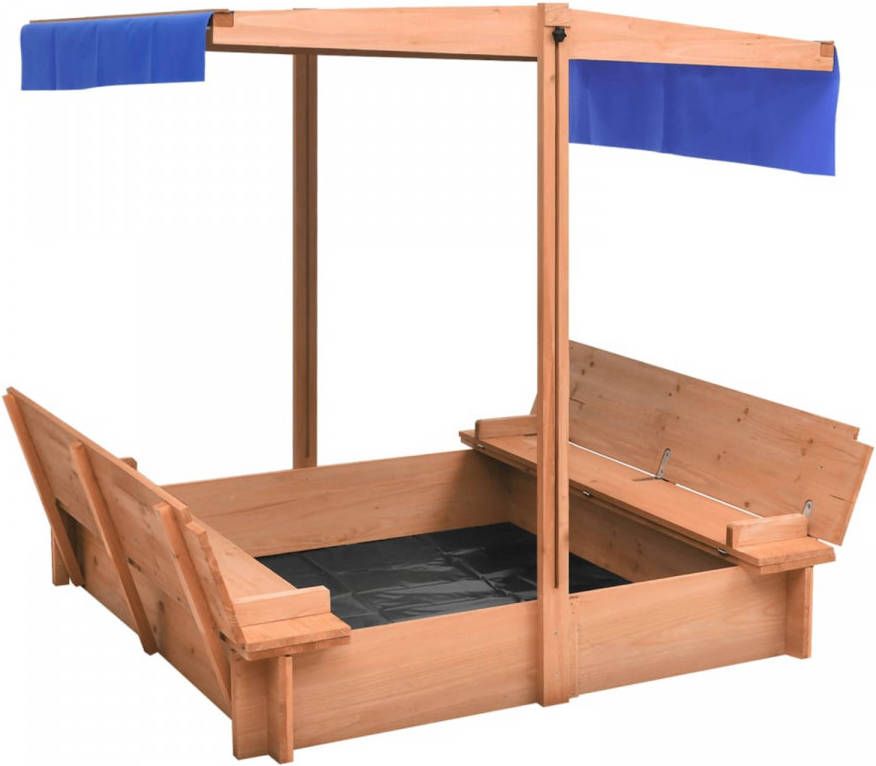 VidaXL Zandbak Met Dak 112x112x112 Cm Vurenhout