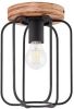 Brilliant Plafondlamp Tosh 20cm zwart met houtbruin 99500/66 online kopen