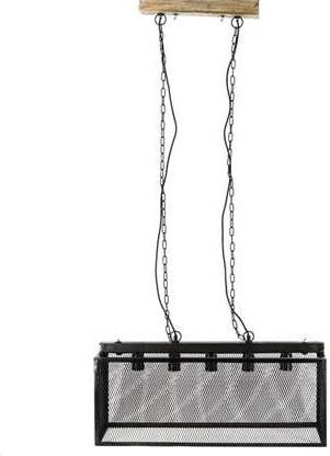 Homestylingshop.nl Metalen hanglamp rechthoek zwart kooilamp 151 cm