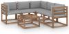 VIDAXL 6 delige Loungeset met grijze kussens ge&#xEF, mpregneerd grenenhout online kopen