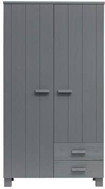 Woood Dennis Kast Met Laden Grenen Steel Grey Geborsteld [Fsc]