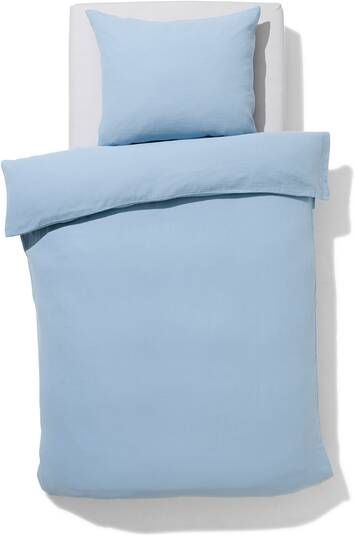 HEMA Dekbedovertrek Katoen Mousseline Blauw(blauw )