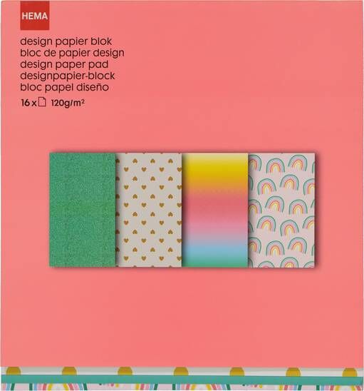 HEMA Papierblok Regenboog 16 Stuks