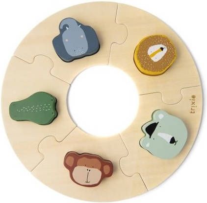 TRIXIE Baby Accessoires Wooden round puzzle Lichtbruin