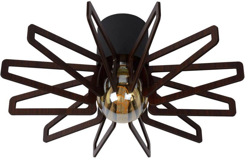 Lucide plafondlamp Zidane zwart Ø45 cm Leen Bakker