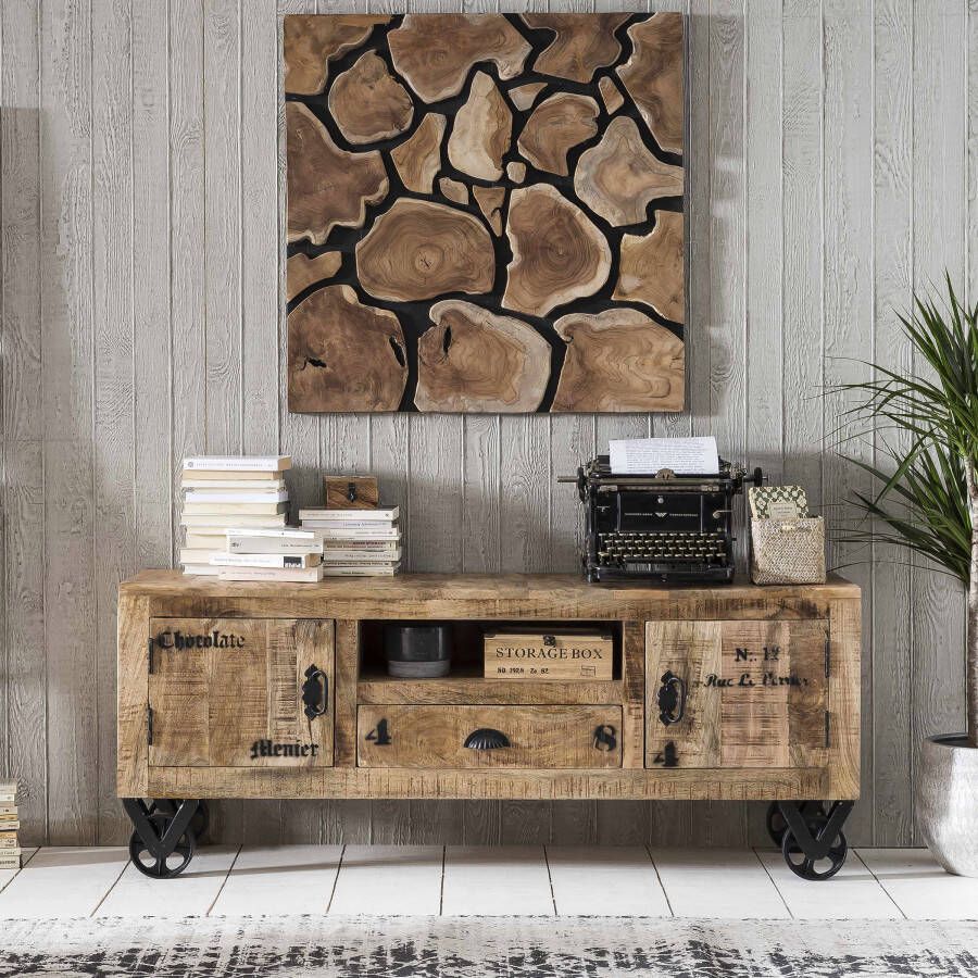 SIT Tv meubel Rustiek in factory design, breedte 140 cm, shabby chic, vintage