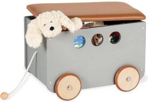 Pinolino ® Dekenkist JIM met 4 wieltjes en touw