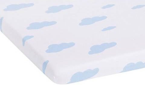 Pinolino  Hoeslaken jersey Wolken blauw / wit 2 stuks Blauw Gr.70x140 cm