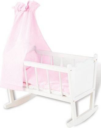 Pinolino ® Poppenwieg Merle vichyruit met hemelstang, made in europe
