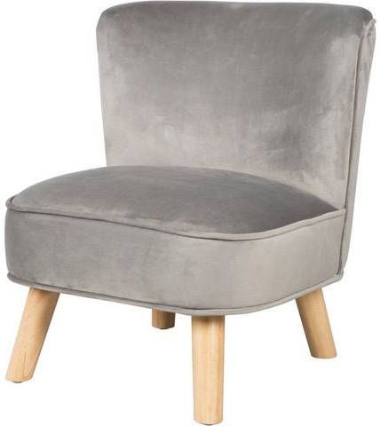 Yourstockshop Roba Kinderfauteuil Lil Sofa Junior 44 X 50 Cm Fluweel Grijs