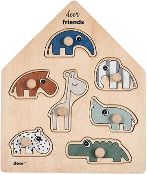 Done by Deer Baby Accessoires Peg Puzzle Deer Friends Wit