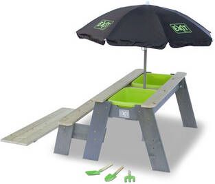 EXIT TOYS EXIT Aksent zand -, water en picknicktafel(1 bankje)met parasol en tuingereedschap