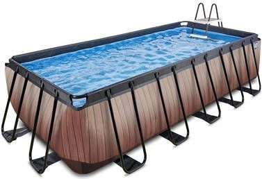 EXIT Toys Exit Wood Zwembad 540x250x122cm Met Zandfilterpomp Bruin