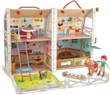 Hape Speelwereld Ponyboerderij opklapbaar, om mee te nemen