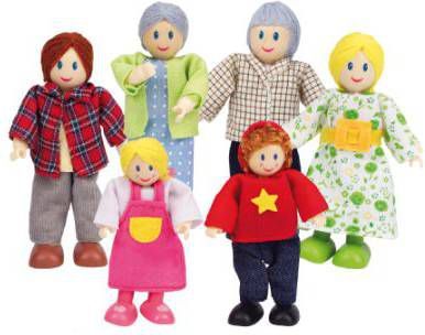 Hape Stoffen pop Poppenfamilie(set, 6 delig )