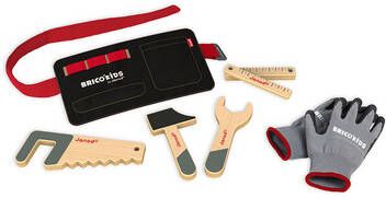 Janod &#xAE, BRICO'KIDS gereedschapsriem(4 stuks)en handschoenen