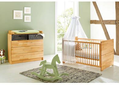 Pinolino ® Babymeubelset Natura breed, made in europe, met kinderbed en commode(voordeelset, 2 stuks )