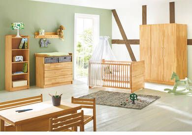 Pinolino ® Complete babykamerset Natura breed groot, met kinderbed, kast en commode, made in europe(set, 3 stuks )