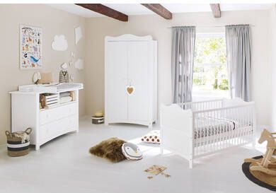 Pinolino ® Complete babykamerset Florentina extra breed, met kinderbed, kast en commode, made in europe(set, 3 stuks )