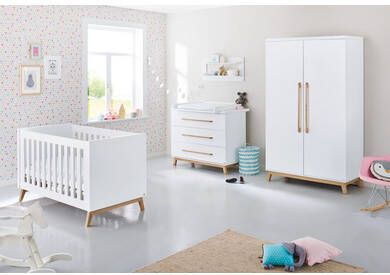Pinolino ® Complete babykamerset Riva breed, met kinderbed, kast en commode(set, 3 stuks )