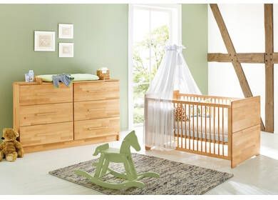 Pinolino ® Babymeubelset Natura extra breed, met kinderbed en commode, made in europe(voordeelset, 2 stuks )