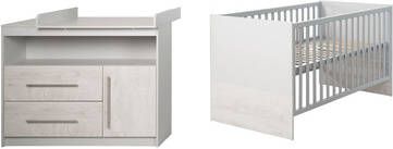 Roba ® Babymeubelset Maren 2 met kinderbed en commode(voordeelset, 2 stuks )