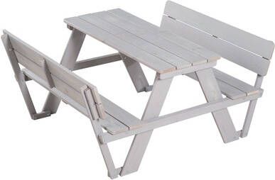 Roba ® Kinderzithoek Picknick for 4 outdoor Deluxe, grijs met rugleuning