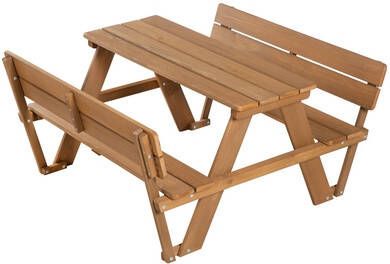 Roba ® Kinderzithoek Picknick for 4 outdoor Deluxe, teakhout met rugleuning