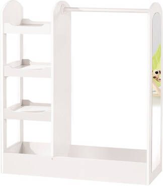 Roba ® Kapstok Kindergarderobe, wit met spiegel en opbergvakken