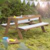 Roba ® Kinderzithoek Picknick for 4 outdoor Deluxe met speelkuipen, teakhout met afgeronde hoeken online kopen