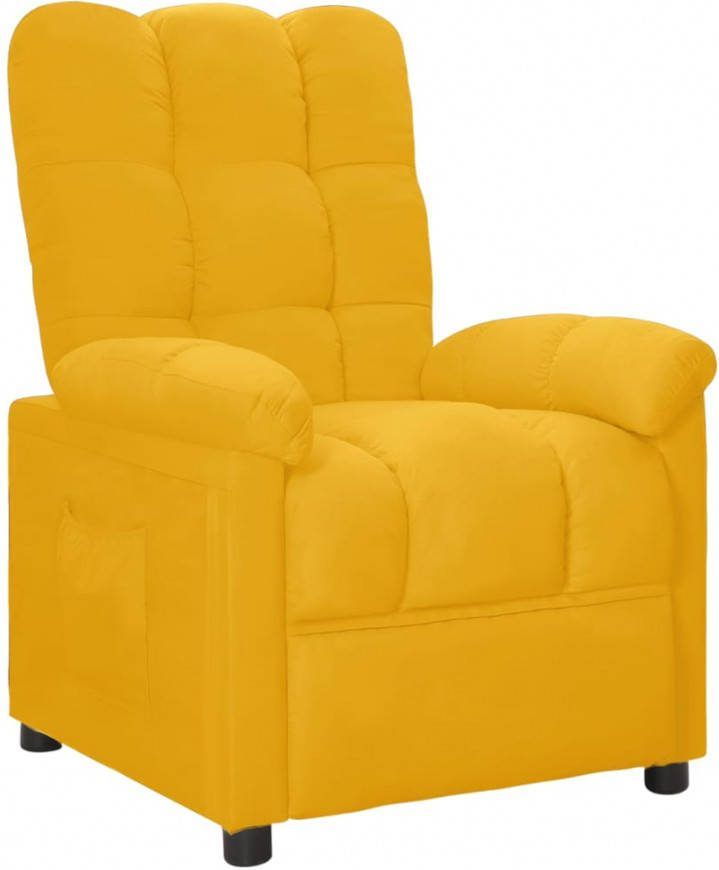 VIDAXL Fauteuil verstelbaar stof geel