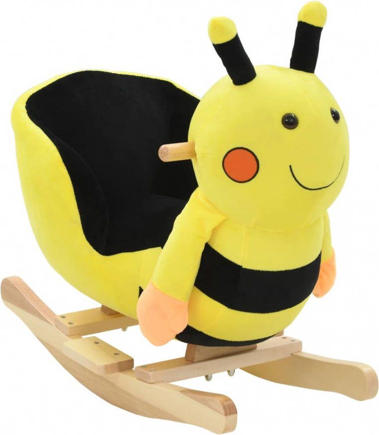 VIDAXL Hobbeldier hommel met rugleuning 60x32x57 cm pluche geel