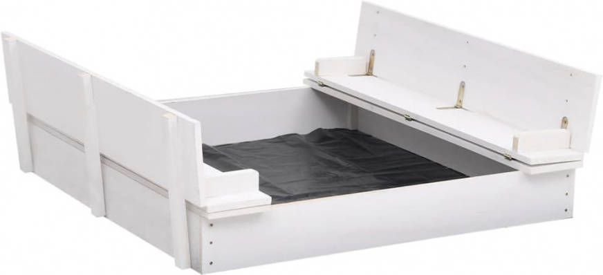 VIDAXL Zandbak 95x90x15 cm vurenhout wit