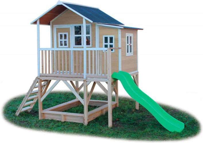 EXIT Toys Exit Loft 550 Speelhuisje Met Glijbaan Naturel